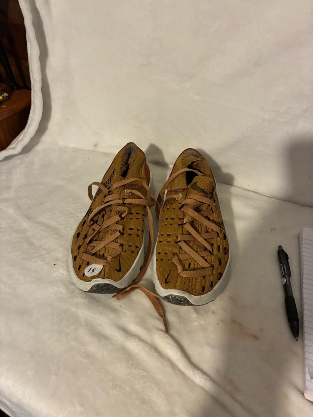 Nike Men's Mustard Brown Knit Running Shoes